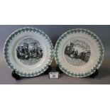 A pair of 19th Century Llanelly plates, transfer printed from the series 'The Bottle', 21.5cm
