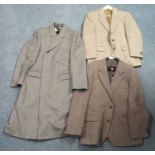 Small collection of men's vintage clothing to include; two Harris Tweed jackets and a grey woollen
