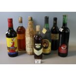Collection of alcoholic spirits to include; Faustino 1988, other red wines, orange Muscat and