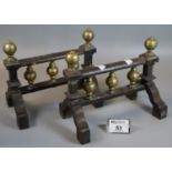 Pair of cast iron and brass andirons. (2) (B.P. 21% + VAT)