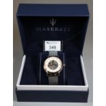 Modern Maserati automatic skeleton wristwatch in original box. (B.P. 21% + VAT)