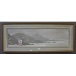 Gareth Thomas, 'Morning Light, Bracelet Bay', oils on board, 18 x 60cm approx, framed. (B.P. 21% +