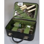 20th Century leather travelling manicure and vanity set. (B.P. 21% + VAT)