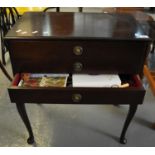 20th century mahogany finish cased canteen of silver plated cutlery on stand, together with