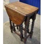 Early 20th century oak barley twist gate leg table. (B.P. 21% + VAT)