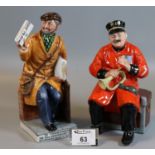 Royal Doulton bone china figurine 'The Newsvendor' HN2891, together with another Royal Doulton