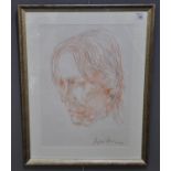 Andrew Vicari (modern Welsh), portrait of a man, signed and dated, pencil and crayon. 52 x 38cm