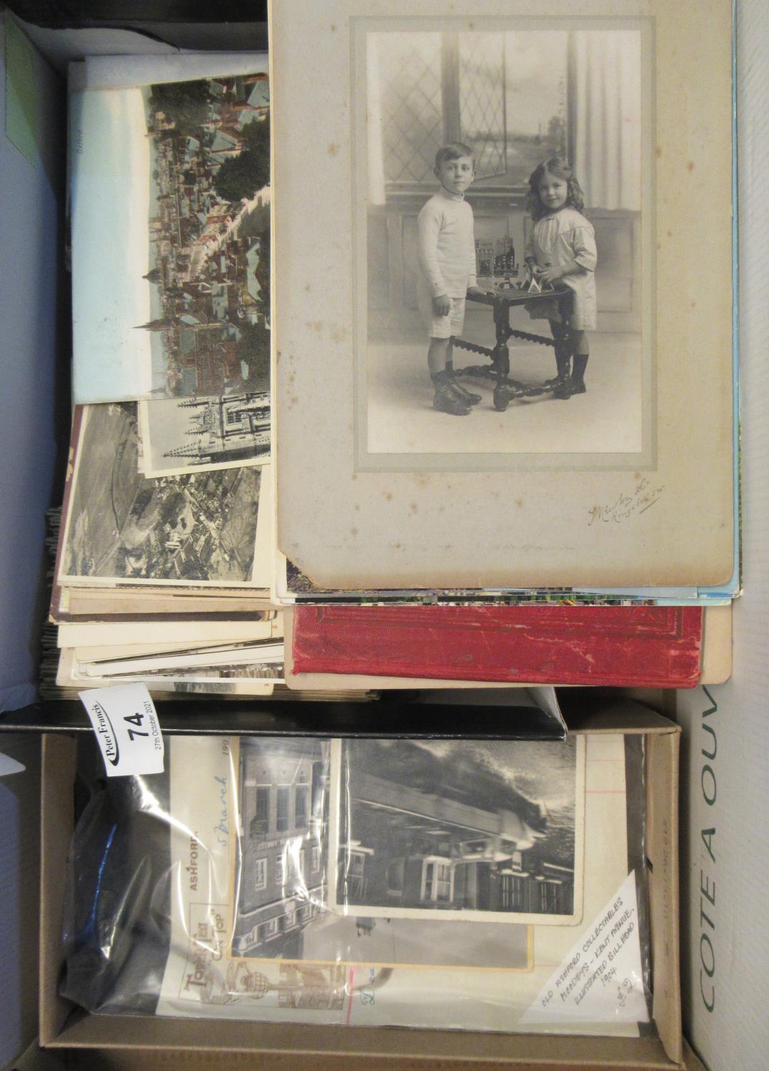 Postcards mixed collection in two shoe boxes, 100sof cards, mostly topographical. (B.P. 21% + VAT)
