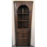 17th Century style good quality carved oak free standing corner cupboard. (B.P. 21% + VAT)