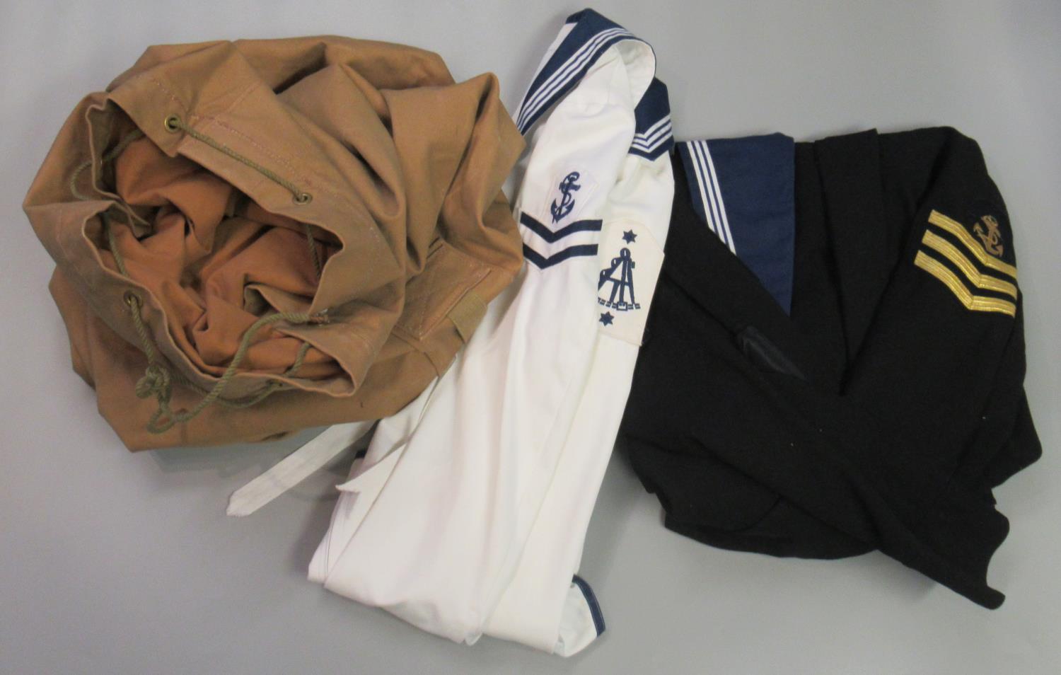 Naval uniform navigating officer to include; jacket, trousers, white smock, kit bag etc. (B.P. 21% +