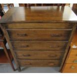 Mid Century oak straight front bedroom chest of four drawers. (B.P. 21% + VAT)
