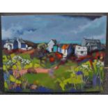 Hazel Morris (Contemporary Welsh), 'North Pembrokeshire', signed and dated 2021, oils on canvas,