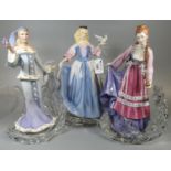 Three 'The House of Farberge' fine porcelain Franklin Mint figurines to include; 'Princess of the