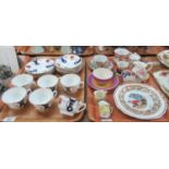 Two trays of assorted china to include; a Blairs china part teaset, two Royal Doulton miniature