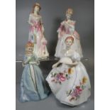 Three Royal Doulton bone china figurines to include; 'Jane' HN4110, 'Marilyn' HN3002 and the Peggy