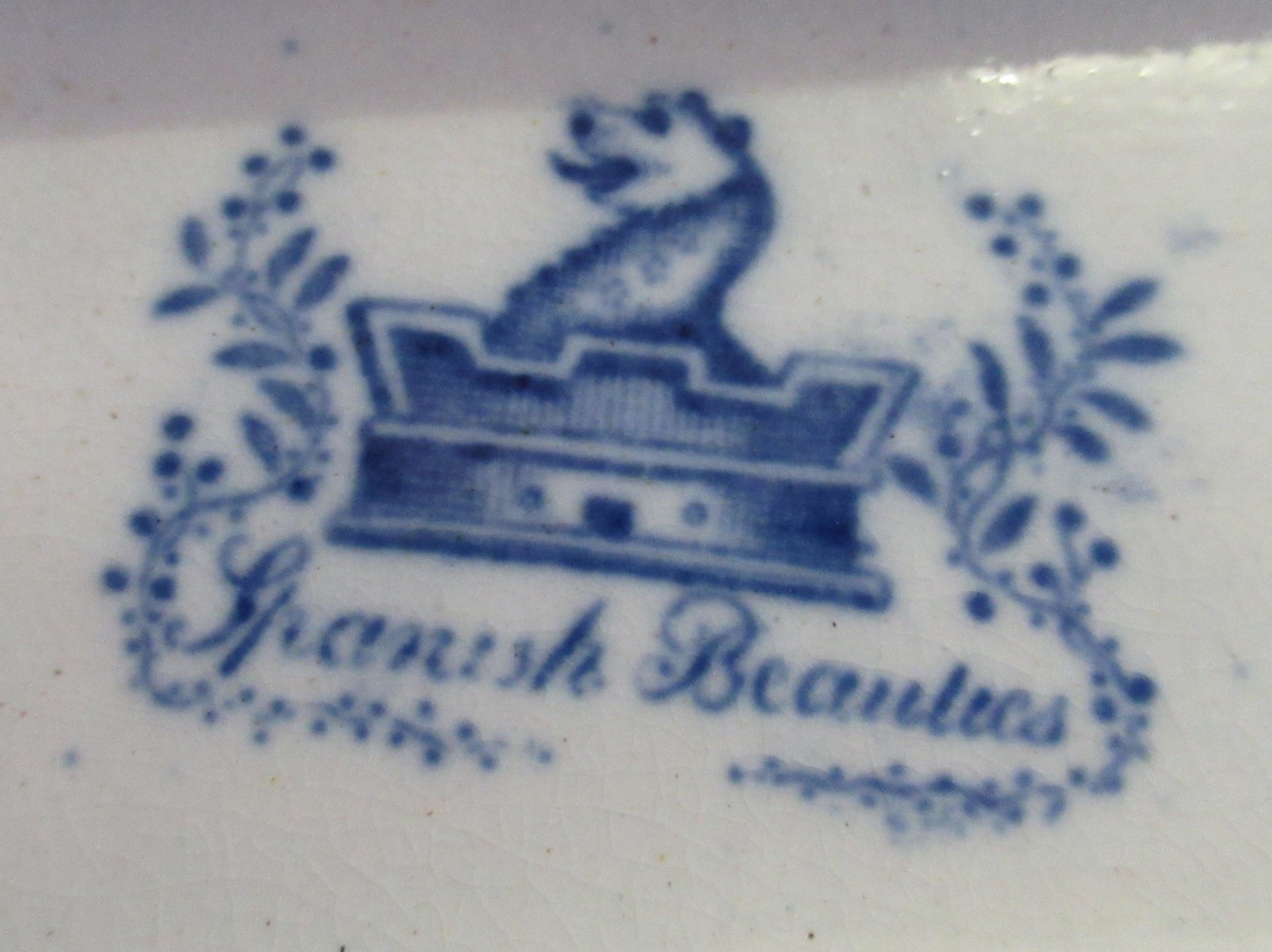 A pair of 19th Century blue and white Staffordshire meat dishes 'Spanish Beauties' pattern, - Image 5 of 12