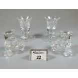 Waterford crystal 'Nocturne collection' pair of candlesticks in original box, together with two