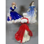 Three Royal Doulton fine bone china figurines to include; 'A Winter's Morn', figure of the year 1998