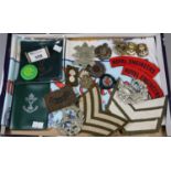 Group of assorted Army badges, flashes, tea towel, ashtray etc. (B.P. 21% + VAT)