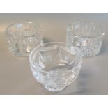Waterford crystal 'Variety' bowl, together with a Millennium champagne bottle coaster and a