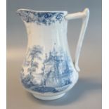 Evans and Glasson, Swansea Pottery, blue and white transfer printed 'Cuba' pattern baluster shaped