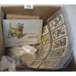 Box of cigarette cards in albums, on pages, in bundles and loose. (B.P. 21% + VAT)