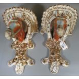 Pair of ceramic wall brackets in the form of horses heads with horseshoe design. (2) (B.P. 21% +