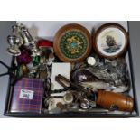 Filing box of assorted oddments including; coins, condiments, armorials, treen etc. (B.P. 21% + VAT)