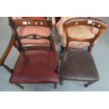 Two 19th Century chairs, one of balloon back form, the other Regency style elbow chair. (2) (B.P.