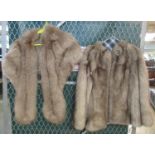 A collection of vintage fur items to include; a fox fur jacket, a fox fur stole, three mink fur hats