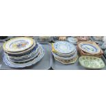 Four trays of assorted Quimper ware French pottery items in various designs to include; bowls with