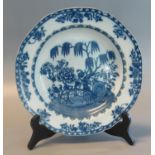 Swansea pottery 'Elephants' design blue and white transfer printed soup bowl with indented rim,