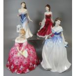 Three Royal Doulton bone china figurines to include; 'Charlotte' HN4092, 'For You Dilys' HN3754