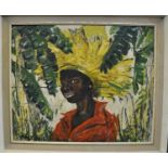 Beryl Maile (British born 1900), 'Yellow Straw Hat', signed and dated '60, oils on board, Royal