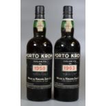 Two bottles of Porto Wiese and Krohn port, Colheita De 1958 and 1963, 75cl. (2) (B.P. 21% + VAT)