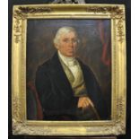 19th Century British school, portrait of a gentleman, oils on canvas. Foliate mounted gilt frame.