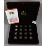 Cased set of 'The Worlds Finest Gold Miniatures Collection', 2005 Vice Admiral Lord Horatio Nelson