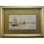 British school (19th Century), sailing vessels on the Medway, signed with monogram W.P,