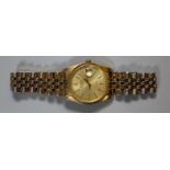 Bulova super gold plated Seville calendar gent's bracelet wristwatch with quartz movement. (B.P. 21%