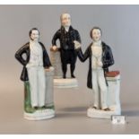 Three 19th Century Staffordshire pottery religious portrait figures, 'G.H Spurgeon', 'Sanky' and '