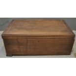 Ghanaian stained hardwood plain rectangular trunk with hinged cover. 73 x 45 x 28cm approx. (B.P.