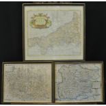 Three original maps to include; Robert Morden 'Cornwall' and William Kip 'Essexia' (Essex) and '