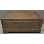 Ghanaian stained hardwood plain rectangular trunk with hinged cover. 78 x 48 x 35cm approx. (B.P.