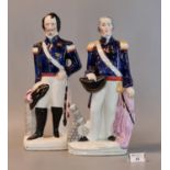 Two 19th Century Staffordshire pottery military portrait figures; 'Louis Napoleon' and 'G Napier'.