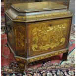 Late 18th/early 19th Century Dutch marquetry wine cooler, overall copiously decorated with floral
