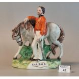 19th Century Staffordshire pottery equestrian figure group 'Garibaldi' 22cm high approx. (B.P. 21% +
