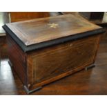 19th Century Swiss rosewood 'Bells in Sight' musical box playing eight airs on 6" comb with three