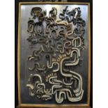 G Harvey Thomas (Contemporary Welsh), 'Composition number 171' (sculpture), ceramic relief on