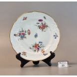 19th Century Nantgarw porcelain plate with gilded border, hand painted with floral bouquet,
