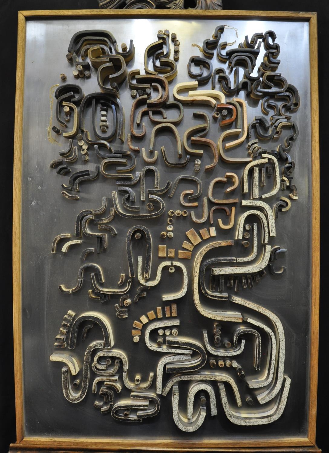 G Harvey Thomas (Contemporary Welsh), 'Composition number 171' (sculpture), ceramic relief on